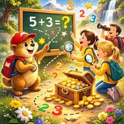 Cleverli zeigt eine spielerische Mathe-Aufgabe